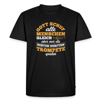 Trompete - Männer Premium Bio T-Shirt - Schwarz - Vorne - Nico (187cm)