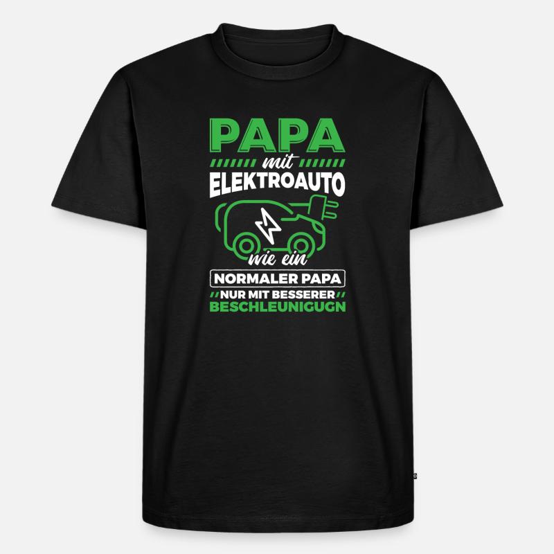 Elektroauto Auto E-Auto - Männer Premium Bio T-Shirt - Schwarz
