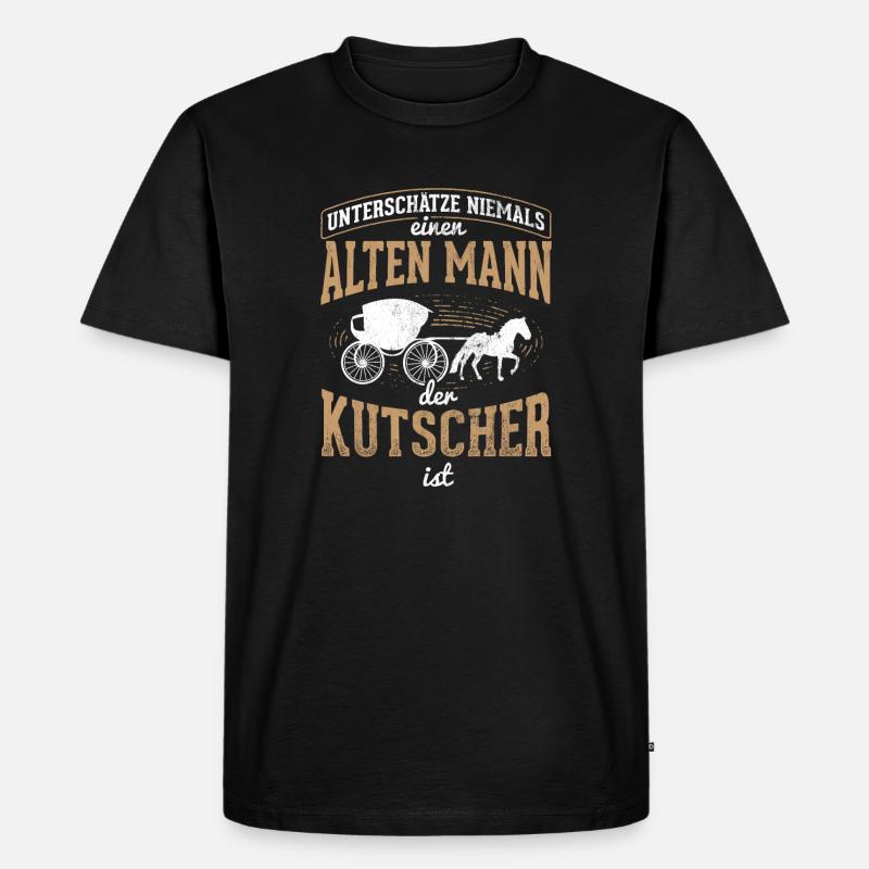 Kutscher Geschenkidee Kutsche - Männer Premium Bio T-Shirt - Schwarz