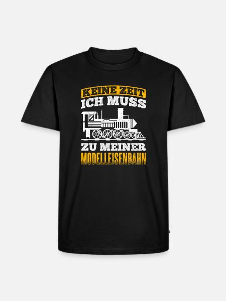 Modelleisenbahn Eisenbahn - Männer Premium Bio T-Shirt - Schwarz