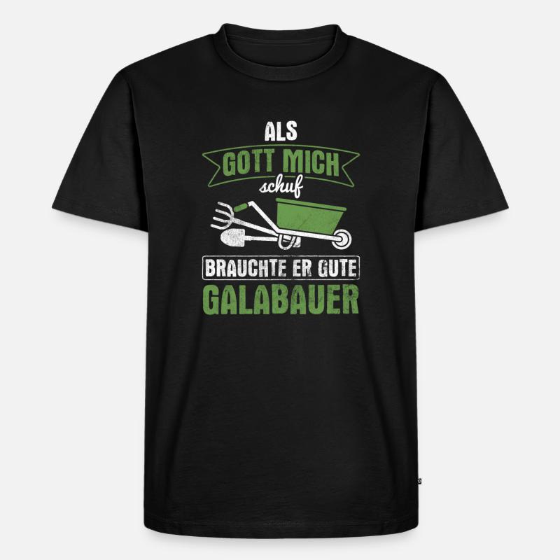 Galabau Garten Gärtner - Männer Premium Bio T-Shirt - Schwarz
