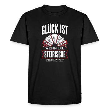 Glück Wenn Steirische Einsetzt Akkordeon - Männer Premium Bio T-Shirt - Schwarz - Vorne - Nico (187cm)