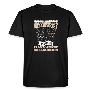 Bouledogue français Bulldog français - T-shirt Premium bio Homme - noir - Devant - Nico (187cm)