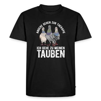 Taube Tauben Vogel - Männer Premium Bio T-Shirt - Schwarz - Vorne - Nico (187cm)