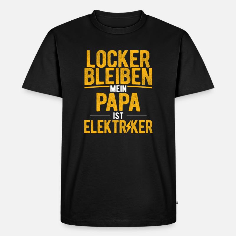 Elektriker Strom Elektrik - Männer Premium Bio T-Shirt - Schwarz