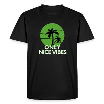 Only Nice Vibes - Men's Premium Organic T-Shirt - black - Front - Nico (187cm)