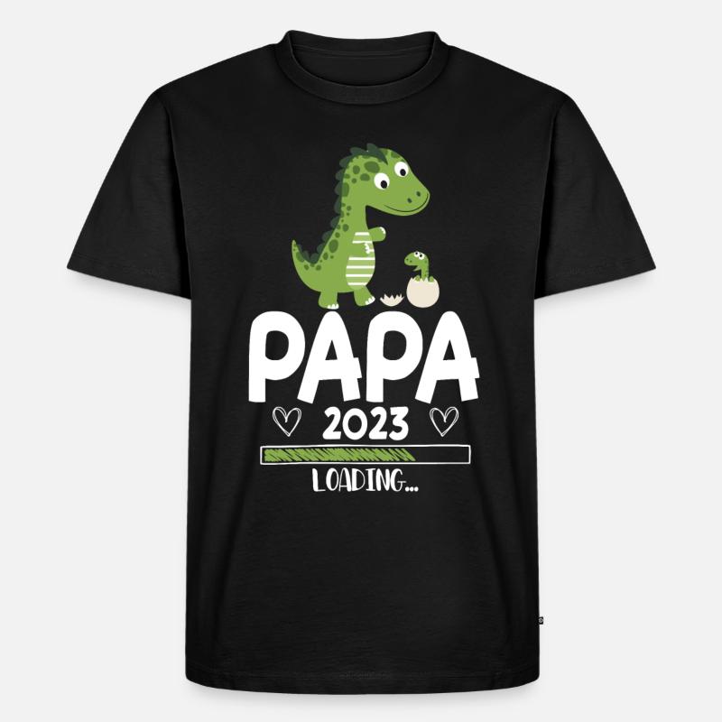 Papa 2023 Loading - Männer Premium Bio T-Shirt - Schwarz