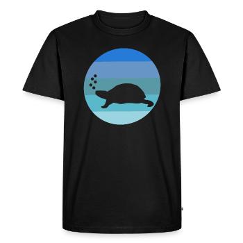 Tortue de mer Créature marine Tortue rétro - T-shirt Premium bio Homme - noir - Devant - Nico (187cm)