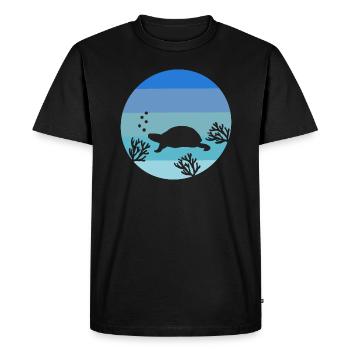 Cadeau Animal de la mer Tortue rétro animal de l’océan - T-shirt Premium bio Homme - noir - Devant - Nico (187cm)