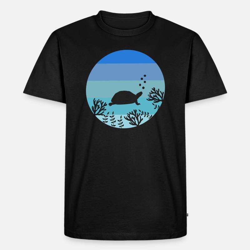 Retro Turtle - Men's Premium Organic T-Shirt - black