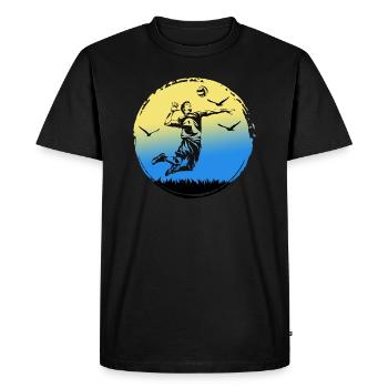 VOLLEYBALL Volleyball SCHMETTERBALL Time out - Men's Premium Organic T-Shirt - black - Front - Nico (187cm)