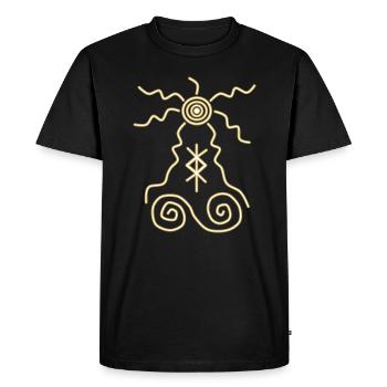 Symbols of protection - Men's Premium Organic T-Shirt - black - Front - Nico (187cm)