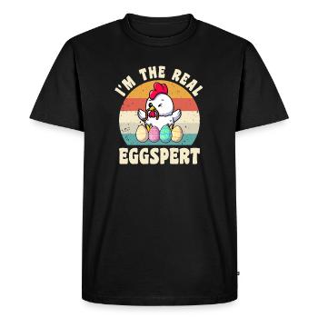 Eggspert Easter Easter Eggs Easter Chicken - Men's Premium Organic T-Shirt - black - Front - Nico (187cm)