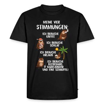 My Four Moods - Men's Premium Organic T-Shirt - black - Front - Nico (187cm)