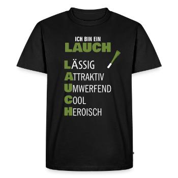 leek - Men's Premium Organic T-Shirt - black - Front - Nico (187cm)