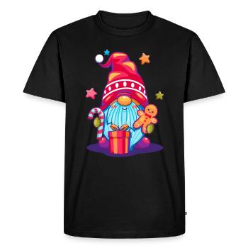 Colorful Christmas Elves Pop Art Cartoon - Men's Premium Organic T-Shirt - black - Front - Nico (187cm)