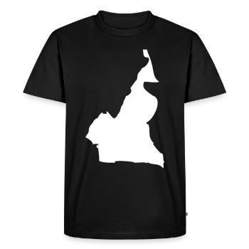 Drapeau de la carte du Cameroun - T-shirt Premium bio Homme - noir - Devant - Nico (187cm)