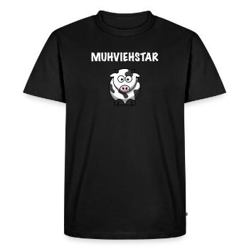 Muhviehstar funny cow - Men's Premium Organic T-Shirt - black - Front - Nico (187cm)
