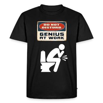 Génie au travail - T-shirt Premium bio Homme - noir - Devant - Nico (187cm)