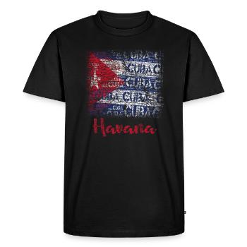 Havana Cuban Flag gift - Men's Premium Organic T-Shirt - black - Front - Nico (187cm)