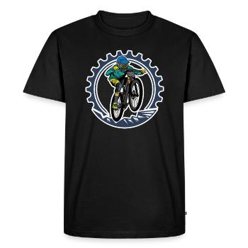 Mountain Bike Bike Mountain bike Mountain mountain - T-shirt Premium bio Homme - noir - Devant - Nico (187cm)