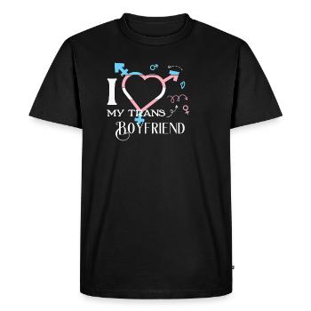 LBGT Flag Gay Pride I Love my Trans Boyfriend - Men's Premium Organic T-Shirt - black - Front - Nico (187cm)