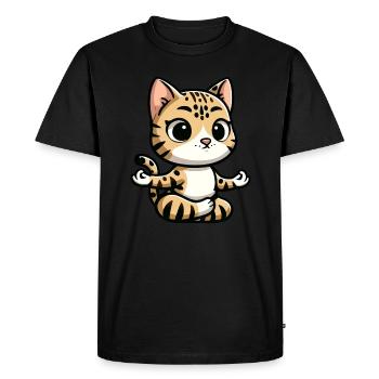 Yoga et méditation pour chat du Bengale Repos - T-shirt Premium bio Homme - noir - Devant - Nico (187cm)