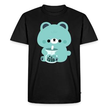 Ours Boba Turquoise - T-shirt Premium bio Homme - noir - Devant - Nico (187cm)