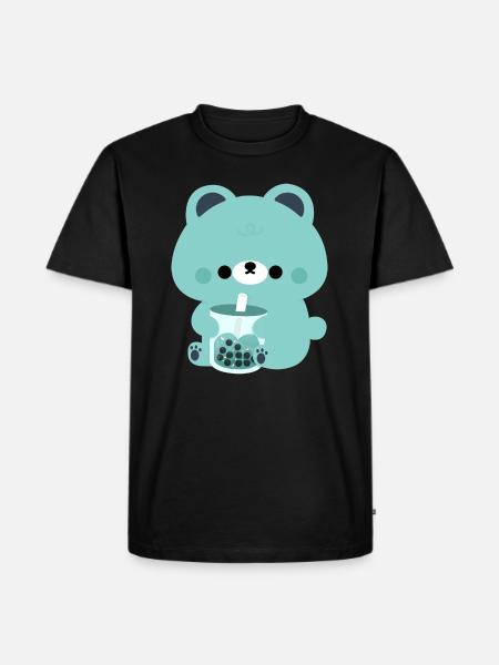Turquoise Boba Bear - Men's Premium Organic T-Shirt - black