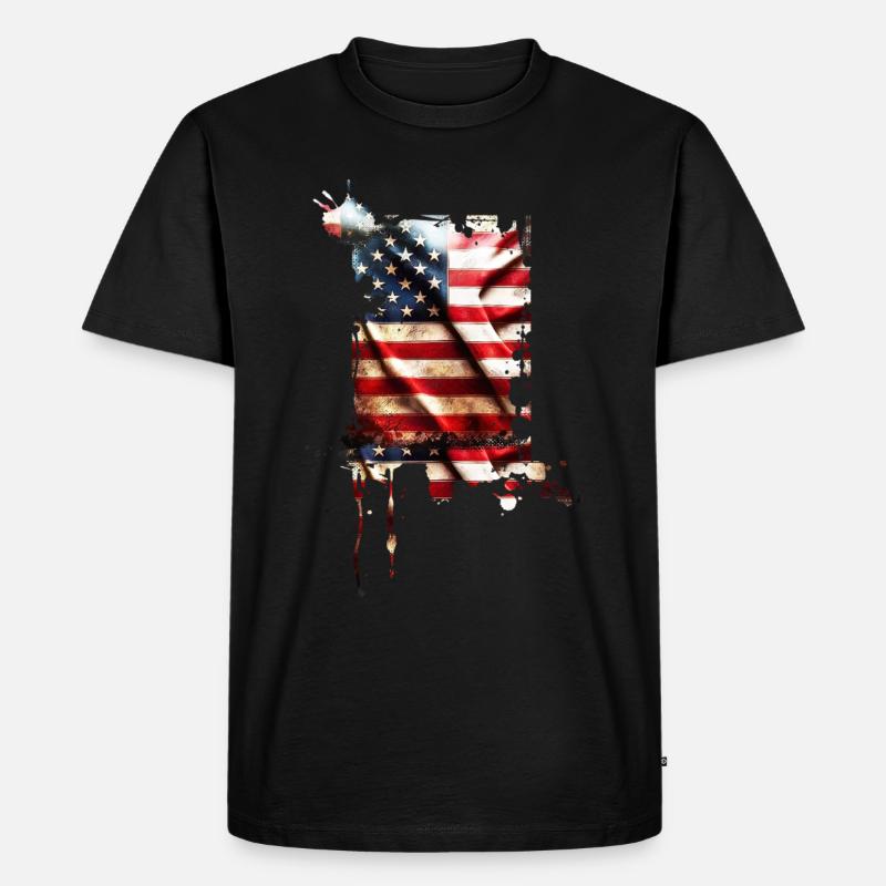 bad usa - Männer Premium Bio T-Shirt - Schwarz