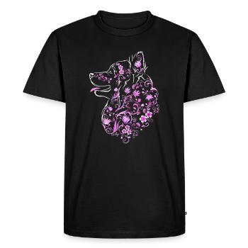Flower Stickers Pink - Men's Premium Organic T-Shirt - black - Front - Nico (187cm)