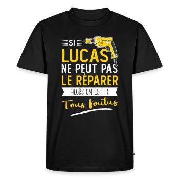 Si Lucas ne peut pas le réparer on est foutus - T-shirt Premium bio Homme - noir - Devant - Nico (187cm)