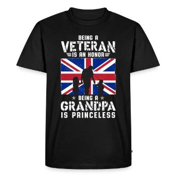 Un vétéran est un honneur d’être grand-père n’a pas de prix - T-shirt Premium bio Homme - noir - Devant - Nico (187cm)