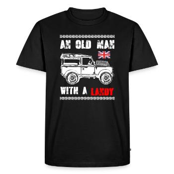 An Old Man With A Landy - Men's Premium Organic T-Shirt - black - Front - Nico (187cm)