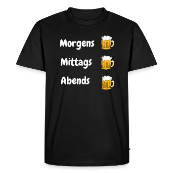 Morgens mittags abends Bier trinken - Männer Premium Bio T-Shirt - Schwarz - Vorne - Nico (187cm)