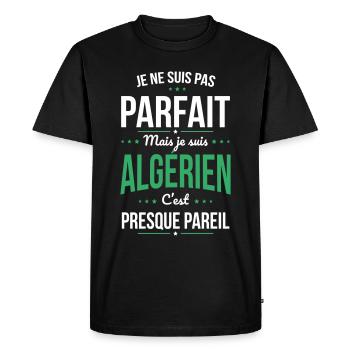 Je ne suis pas parfait mais je suis Algérien - T-shirt Premium bio Homme - noir - Devant - Nico (187cm)