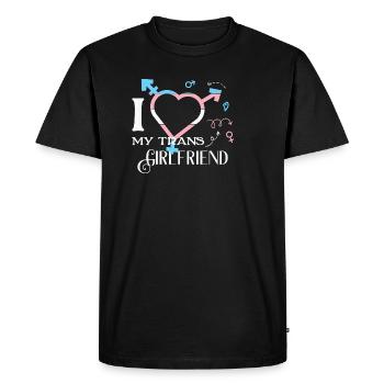 LBGT Flag Gay Pride I Love my Trans Girlfriend - Men's Premium Organic T-Shirt - black - Front - Nico (187cm)