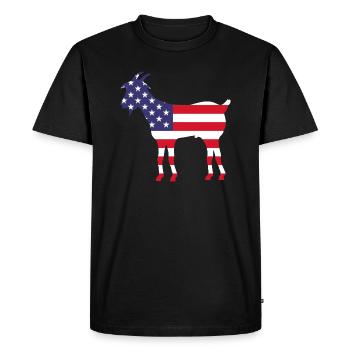 American Flag Goat - T-shirt Premium bio Homme - noir - Devant - Nico (187cm)