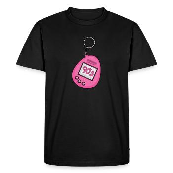 Vintage - Back to the 90's - Men's Premium Organic T-Shirt - black - Front - Nico (187cm)