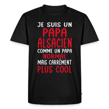 Papa Alsacien comme un papa normal plus cool - T-shirt Premium bio Homme - noir - Devant - Nico (187cm)