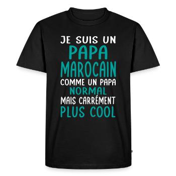 Papa Marocain comme un papa normal plus cool - T-shirt Premium bio Homme - noir - Devant - Nico (187cm)