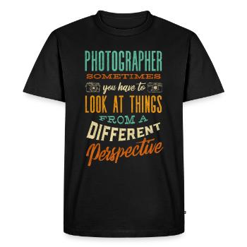 Quota de photographe photographe - T-shirt Premium bio Homme - noir - Devant - Nico (187cm)