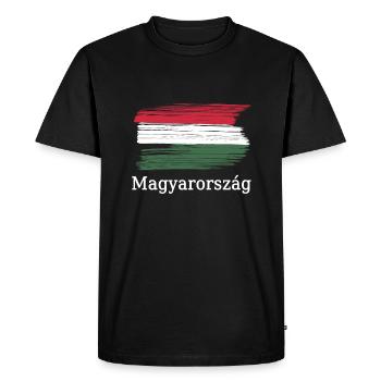 Hongrie avec drapeau national aussi pour les amoureux - T-shirt Premium bio Homme - noir - Devant - Nico (187cm)