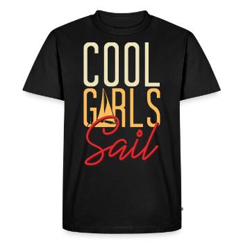 Funny Sailing Boating Cool Girls Sail - Men's Premium Organic T-Shirt - black - Front - Nico (187cm)
