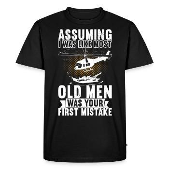 Helicopter Pilot - Men's Premium Organic T-Shirt - black - Front - Nico (187cm)