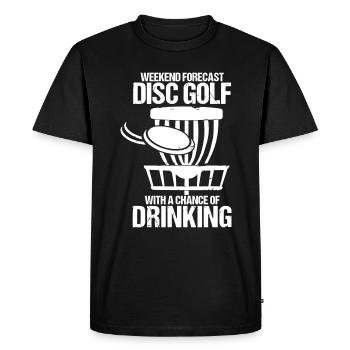 Forecast Disc Golf With A Chance Of Drinking - Men's Premium Organic T-Shirt - black - Front - Nico (187cm)