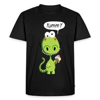Drôle Dragon - Dragons - Comique - T-shirt Premium bio Homme - noir - Devant - Nico (187cm)