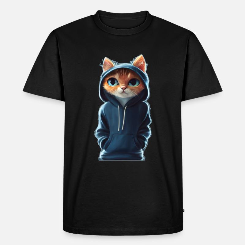 Chat Bucky avec pull - T-shirt Premium bio Homme - noir