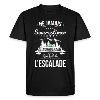 Sous-estimer quadragénaire qui fait de l'escalade - T-shirt Premium bio Homme - noir - Devant - Nico (187cm)