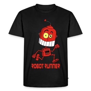 Robot coureur - T-shirt Premium bio Homme - noir - Devant - Nico (187cm)